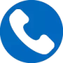 Icona blu e bianca con telefono stilizzato